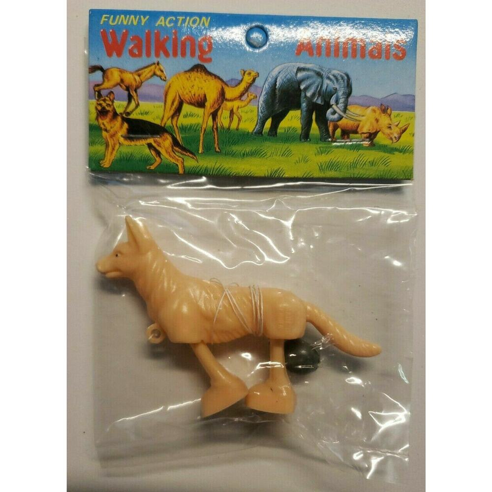 Vintage Ramp Walker Header Toy Old Vending Stock New Old Stock Sm Shepherd Dog